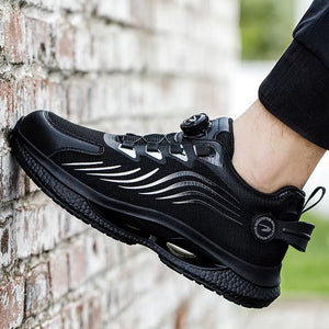 Rotating Button New Safety Shoes Men Anti-Smash Anti-Puncture Work Shoes Fashion Men Sport Shoes Security Protective Boots Men
