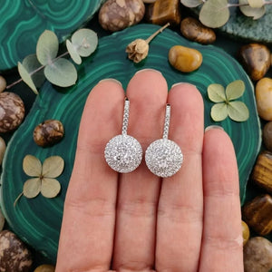 2Ct Lab Created Diamond round Drop & Dangle Earrings 14K White Gold Plated