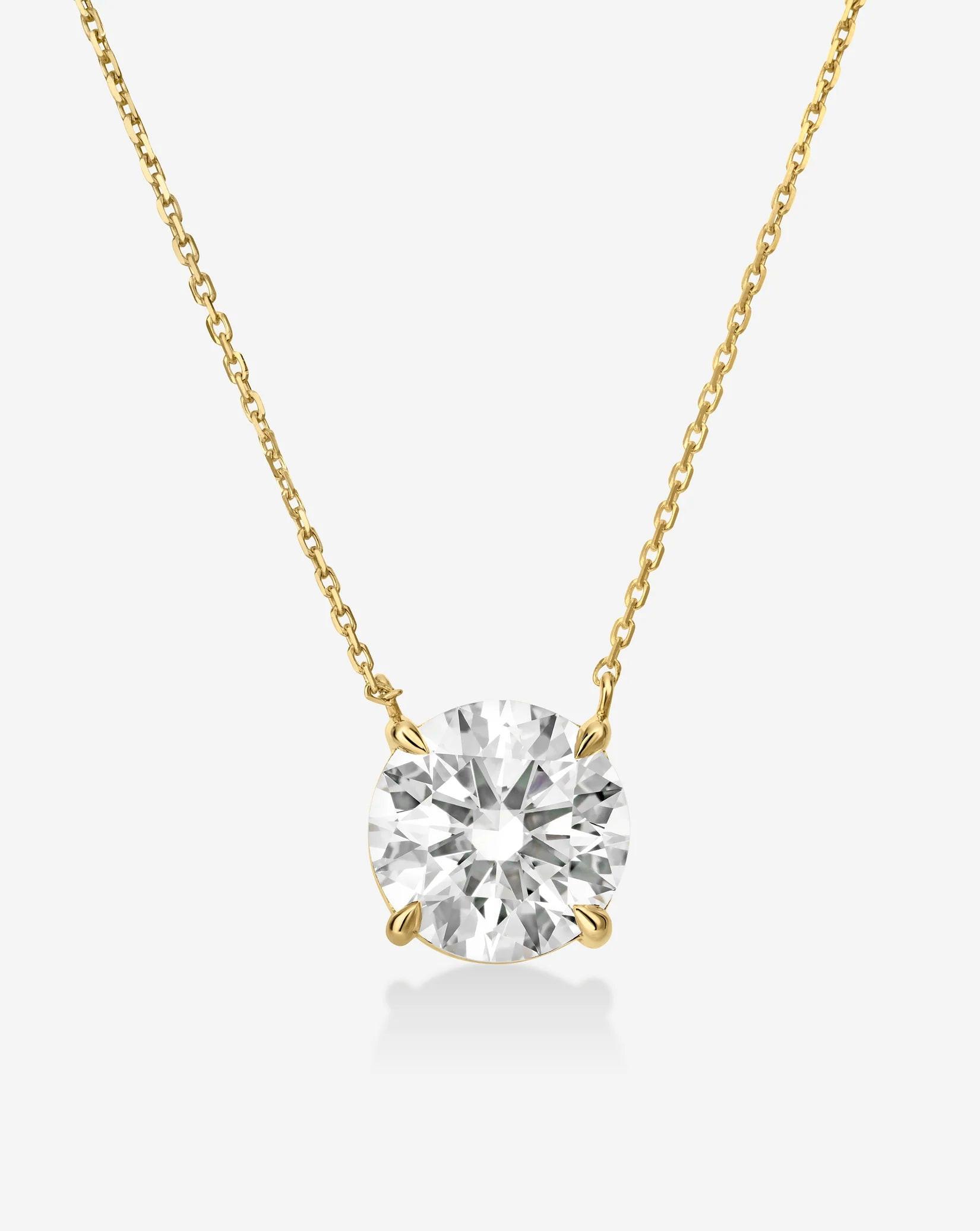 Elegant Round Lab Diamond Necklace - Timeless Sparkle and Shine.