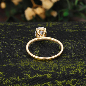 Oval Cut 1.5Ctw Lab Diamond Solitaire Ring - Yellow Gold Engagement