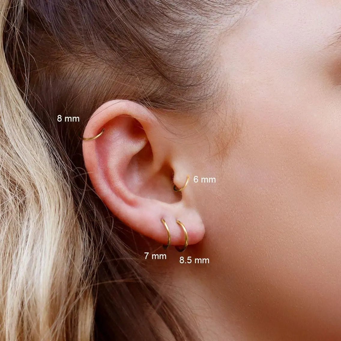 20G Tiny Huggie Hoop Earrings, Plain Helix Hoop Earrings, Dainty Hoop Earrings,Dainty Tiny Sterling Silver Huggies, 18K Gold Plated Hoops,
