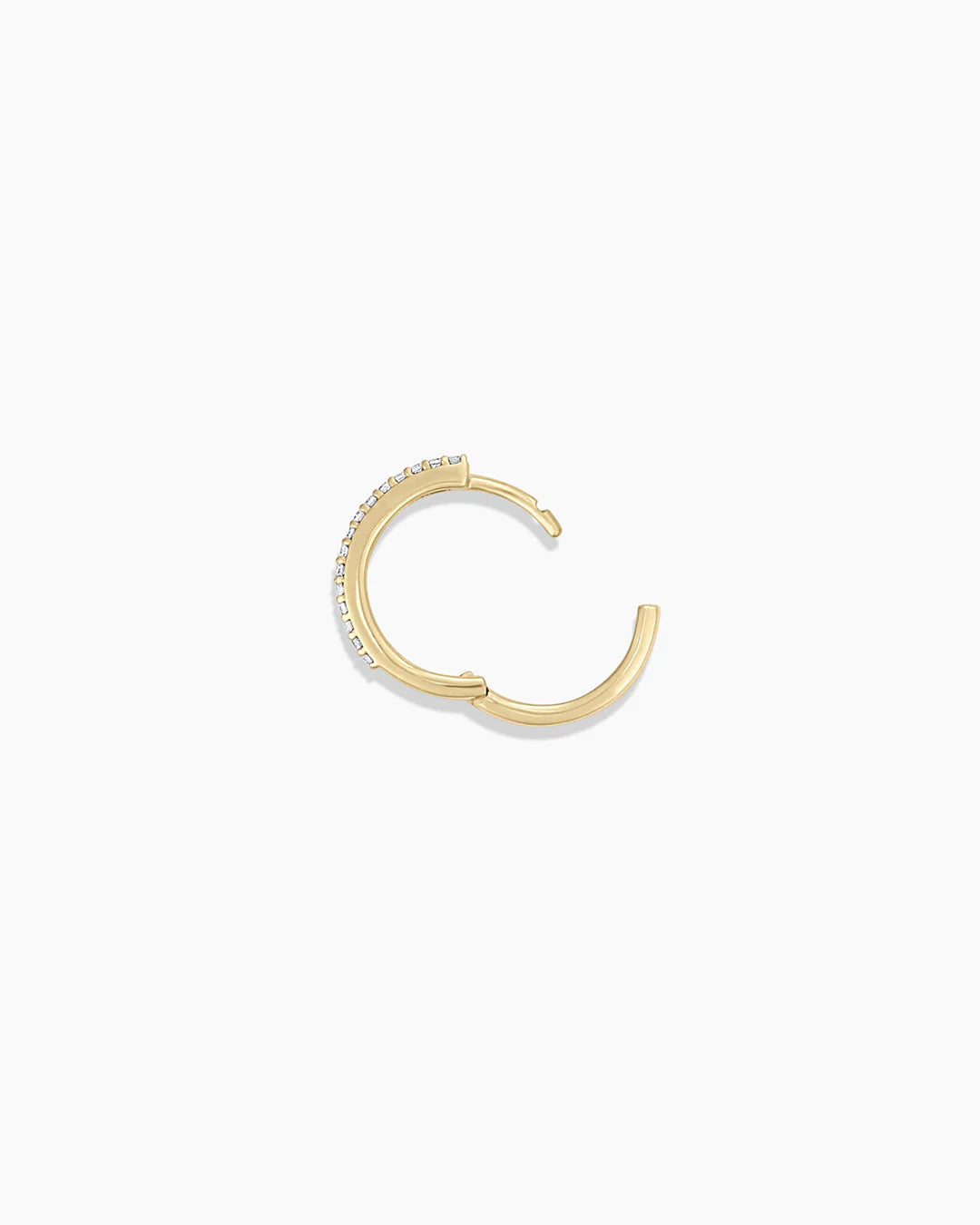 14K Diamond Double down Single Huggie