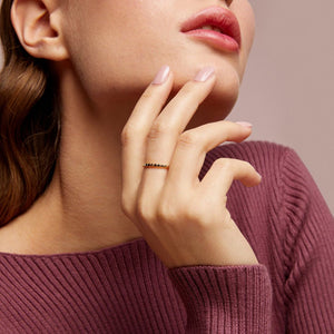 10K Solid Gold Bead Ring: Dainty Handmade Stacking Ring