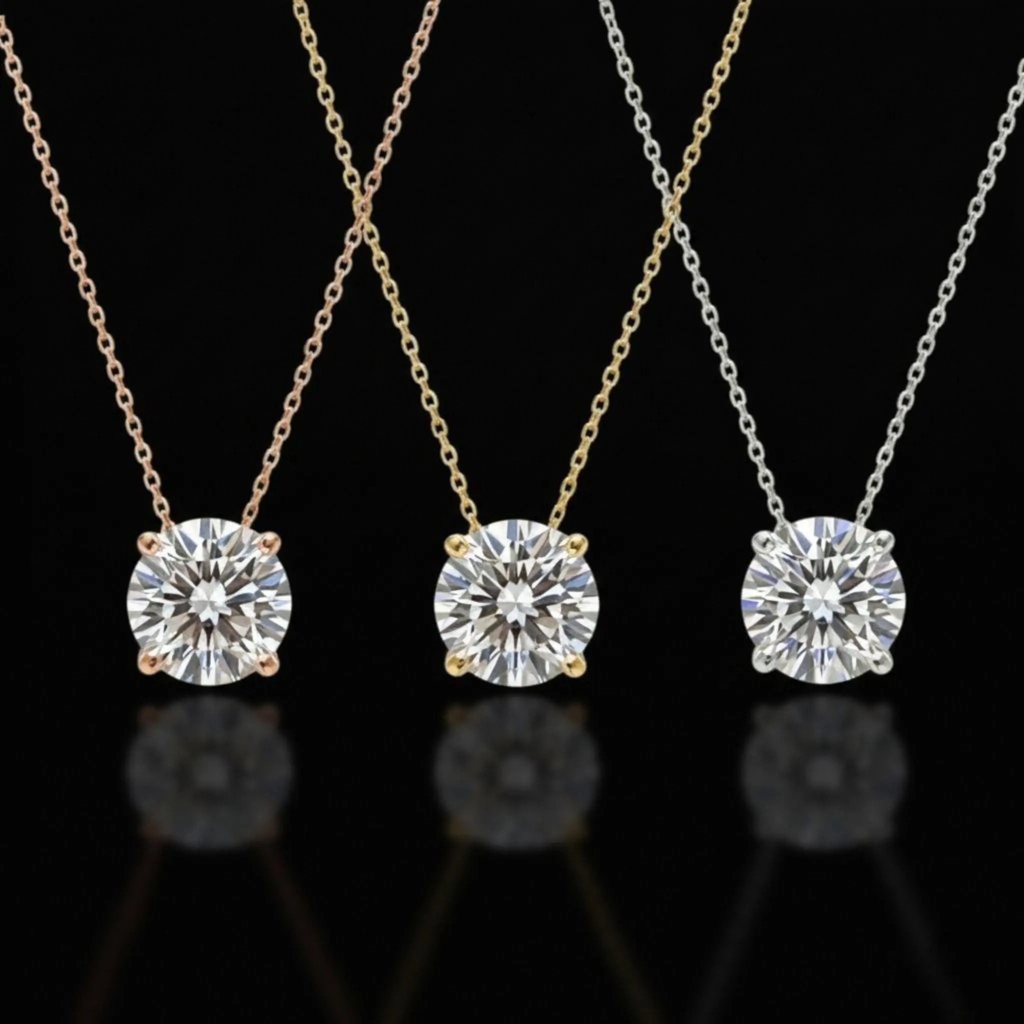 0.50 Ct Diamond Necklace, 14K Gold Lab Grown Diamond Solitaire Pendant