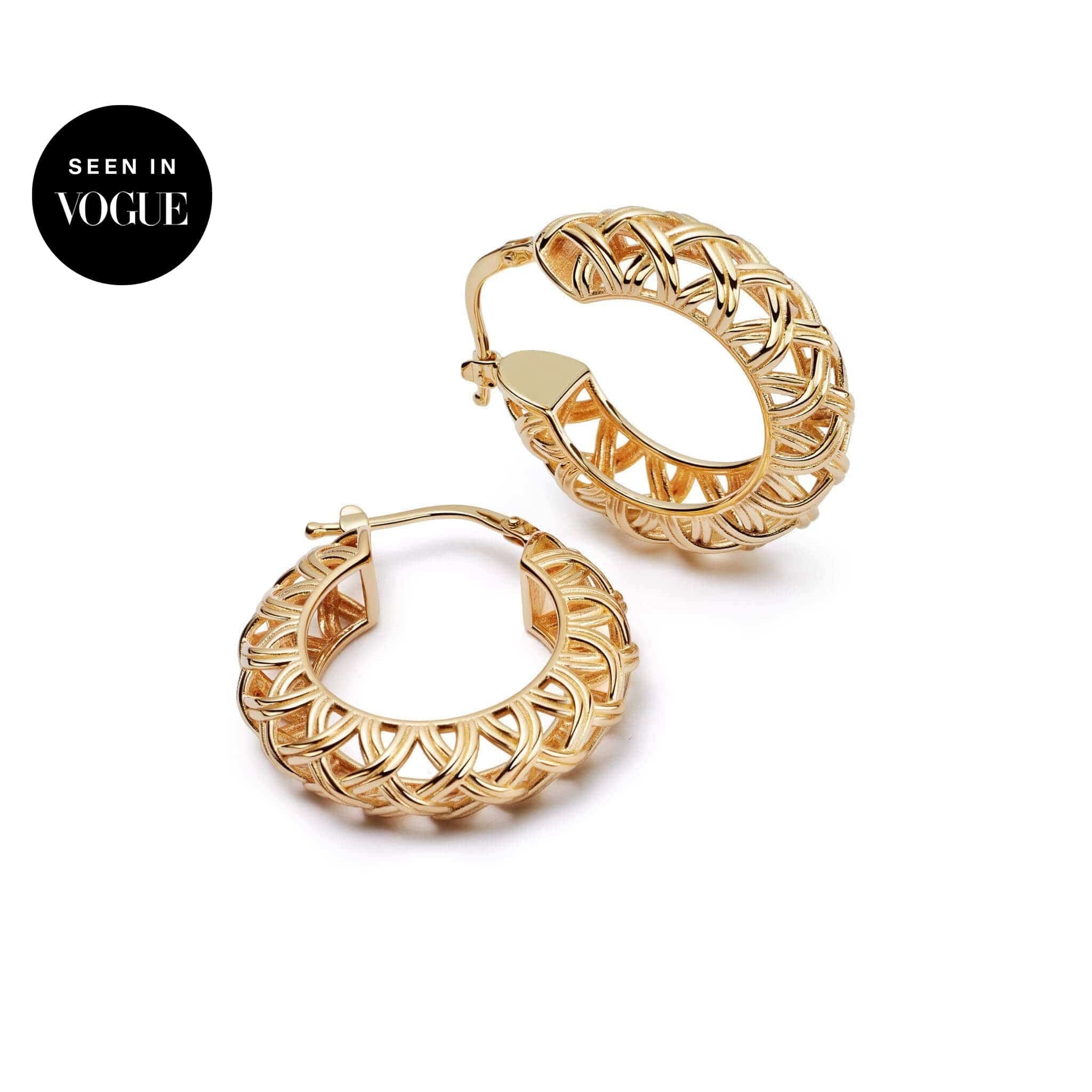 Shrimps Woven Maxi Hoop Earrings 18Ct Gold Plate