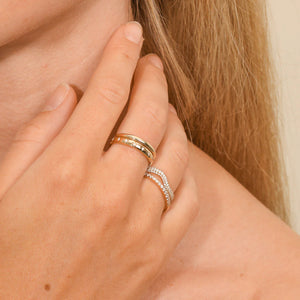 Cosmic Star Band Ring in Gold