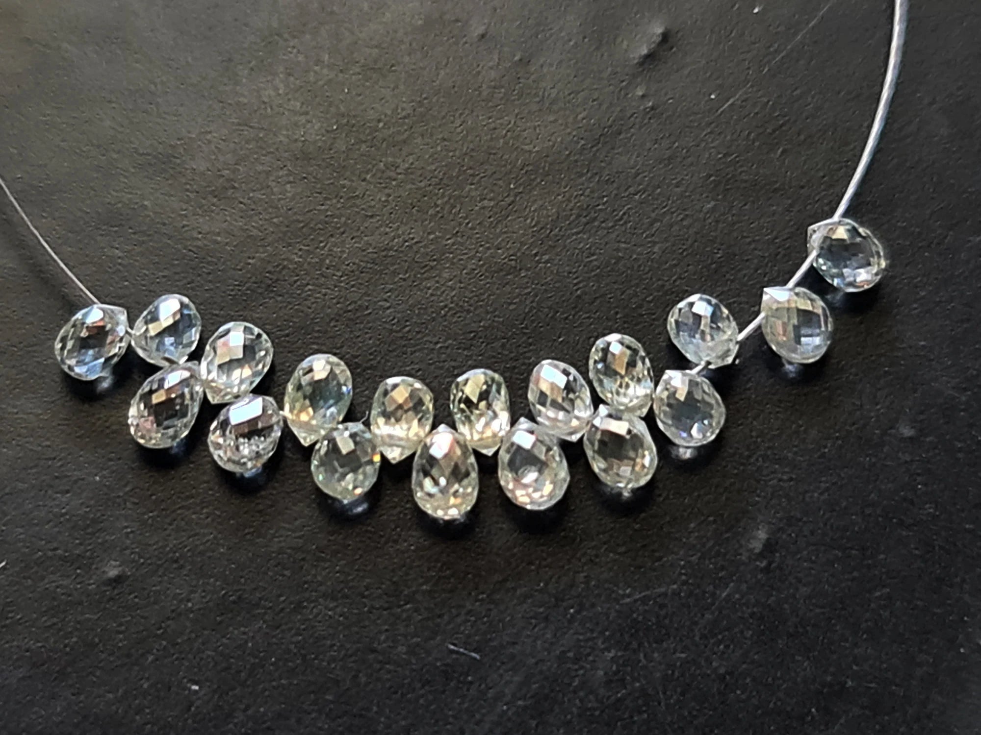 2.4X1.7Mm-3.2X2.5Mm Clear White Diamond Drop, Sparkling Clear White Faceted Diamond Tear Drops, Diamond Drops (1Pc to 2Pcs Option)-Ppsk12