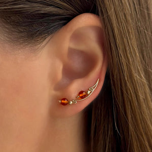 Gold Ear Climbers, Minimalist Handmade Jewelry Gift for Her