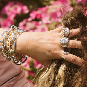 SILVER CHUNKY CHAIN RING