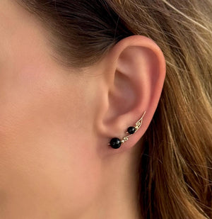 Gold Ear Climbers, Minimalist Handmade Jewelry Gift for Her