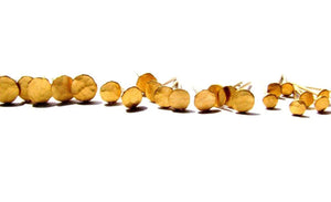 24K Solid Gold Stud Earrings, 5mm Pure Yellow Gold Post Earrings.