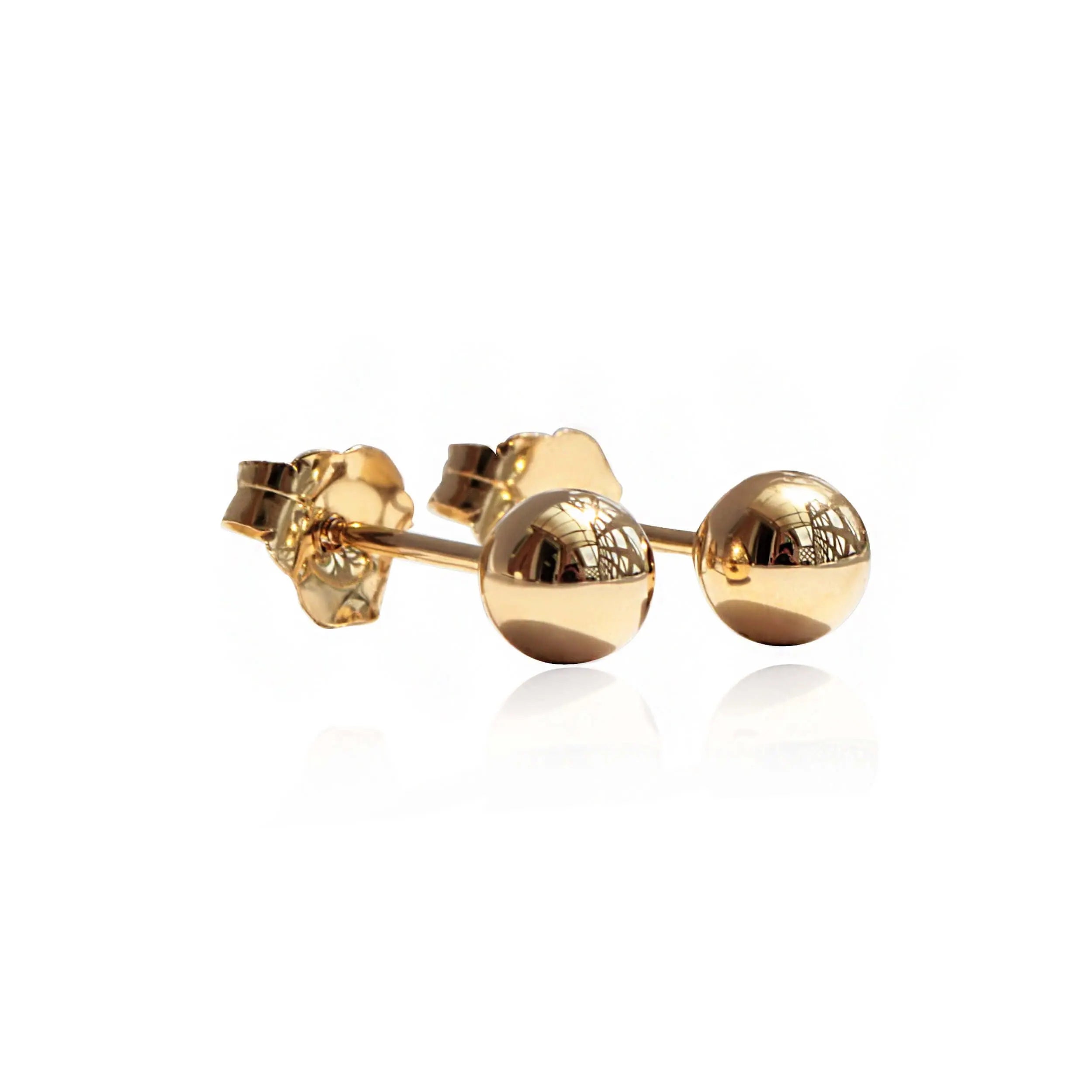 Solid Gold 14K Ball Post Studs Tiny Simple Sphere Earrings Men Women Kids Ear Decor round Bead Earlobe Piercing Minimalist Unisex Jewelry
