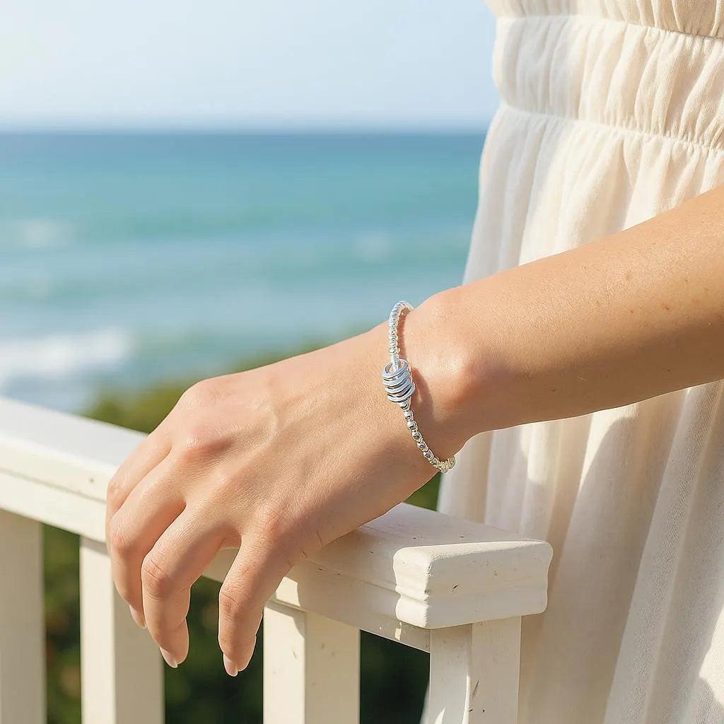 Elegant Silver Plated Decade Ring Bracelet – Perfect Milestone Birthday Gift for Her.