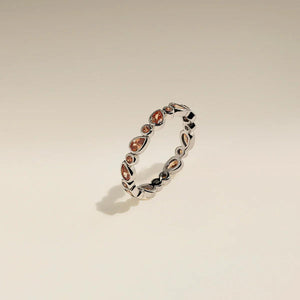 Stunning Silver Sunset Pear Band Ring - Elevate Your Style!.