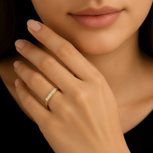 14K Yellow Gold Lab Diamond Signet Ring, 0.06Ctw