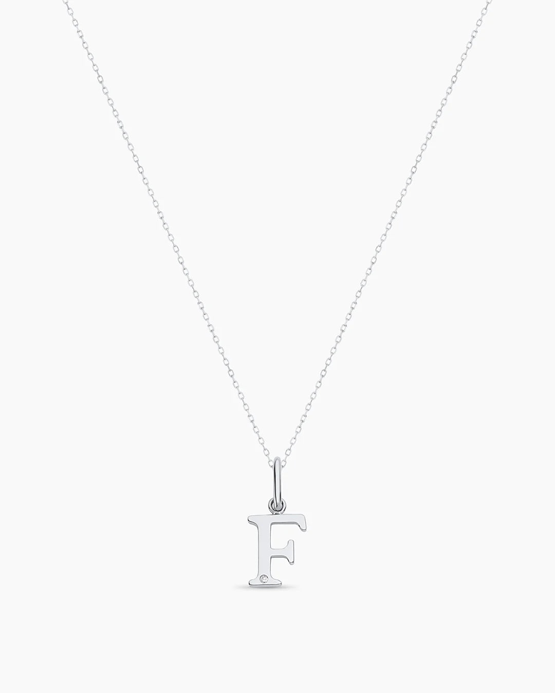 Diamond Vintage Alphabet Charm Necklace
