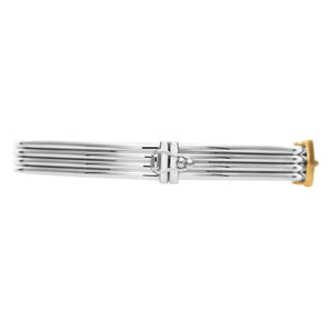 Fancy Two-Tone Hinged Buckle Bracelet in Sterling Silver