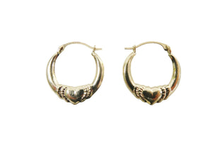 Elegant 14K Solid Gold Heart Hoop Earrings - Dainty Small Yellow Gold Hoops for Women.