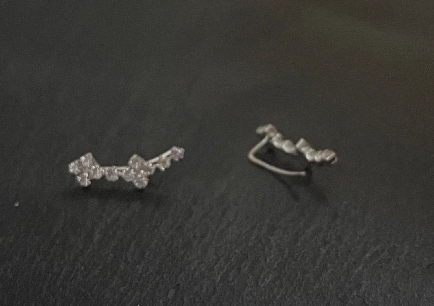 Beautiful 925 Sterling Silver and Sparkly Clear Cubic Zirconia Crystal Ear Climbers Earrings Gift