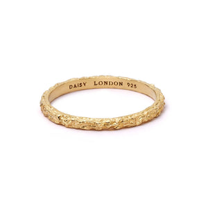 Coral Stacking Ring 18Ct Gold Plate