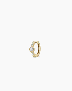 14K Lab Grown Diamond Circle Single Huggie