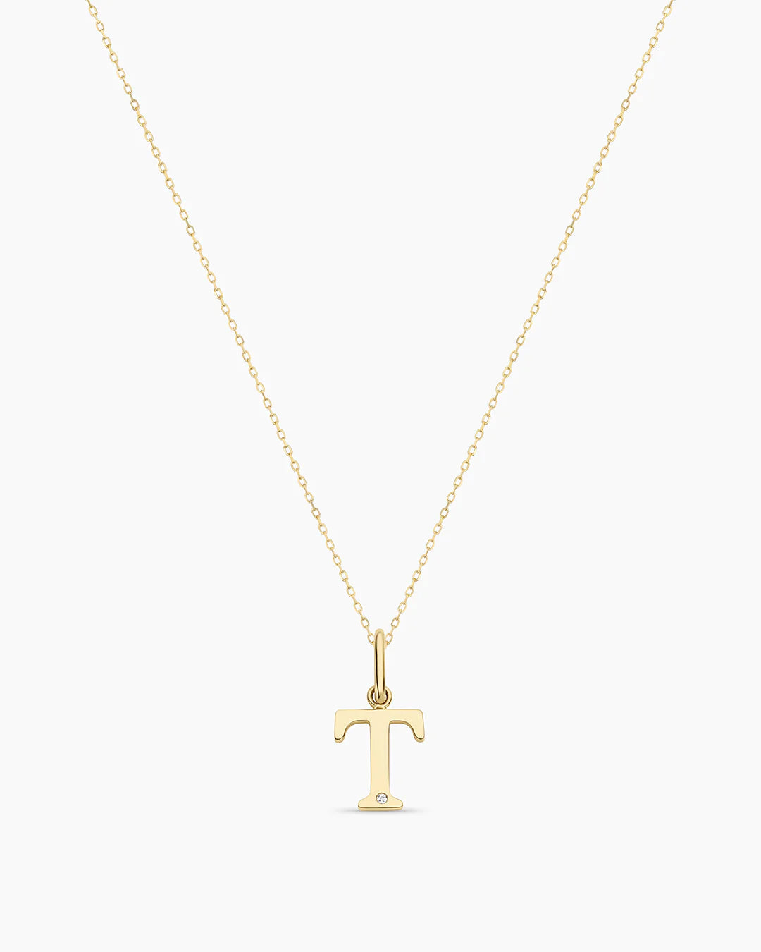 Diamond Vintage Alphabet Charm Necklace