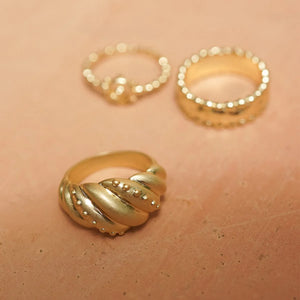 Amulet Dome Ring 18Ct Gold Plate