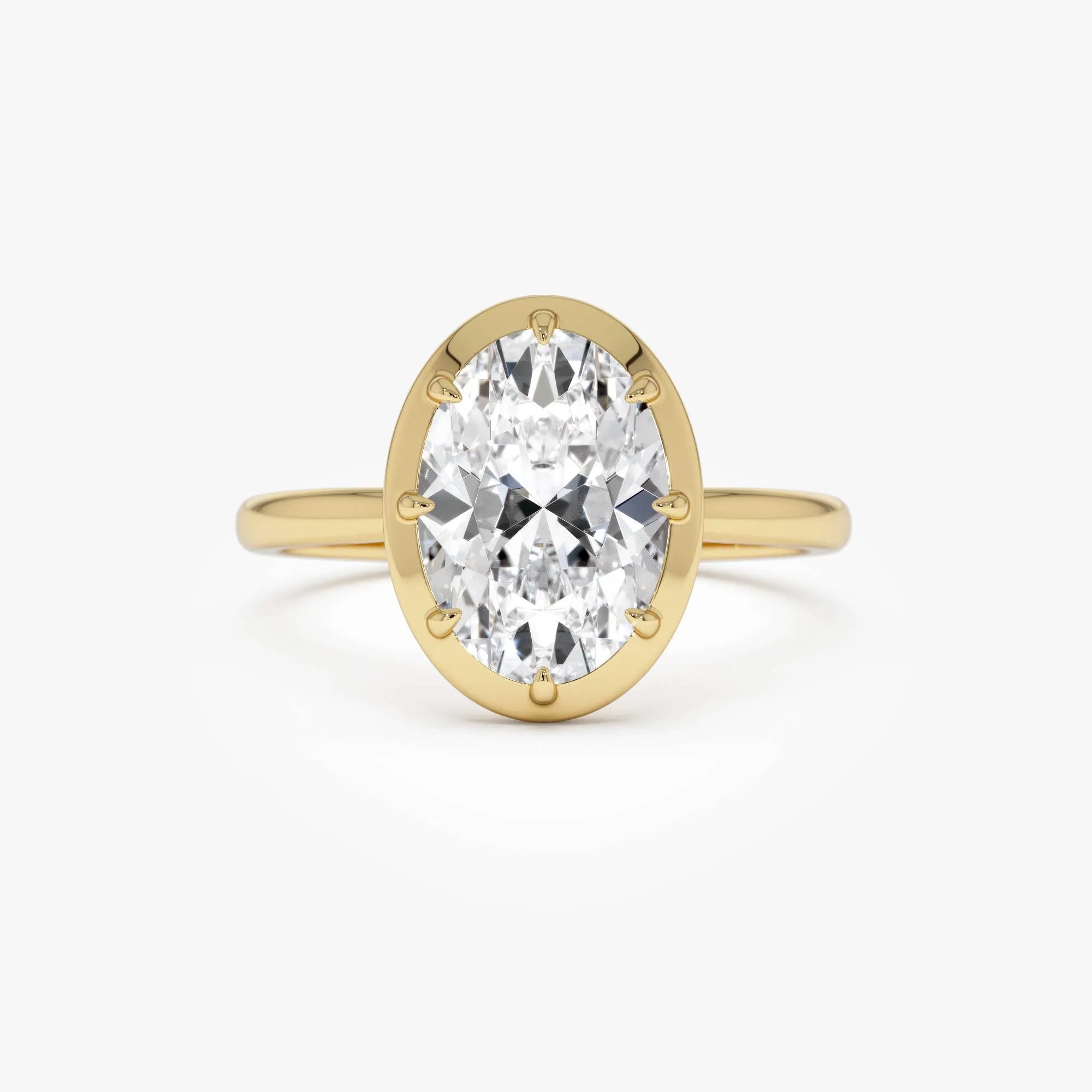 2.00 Ctw Oval Lab Diamond 14K Gold Solitaire Engagement Ring