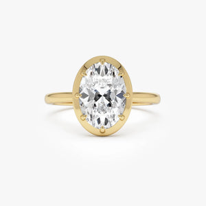 2.00 Ctw Oval Lab Diamond 14K Gold Solitaire Engagement Ring