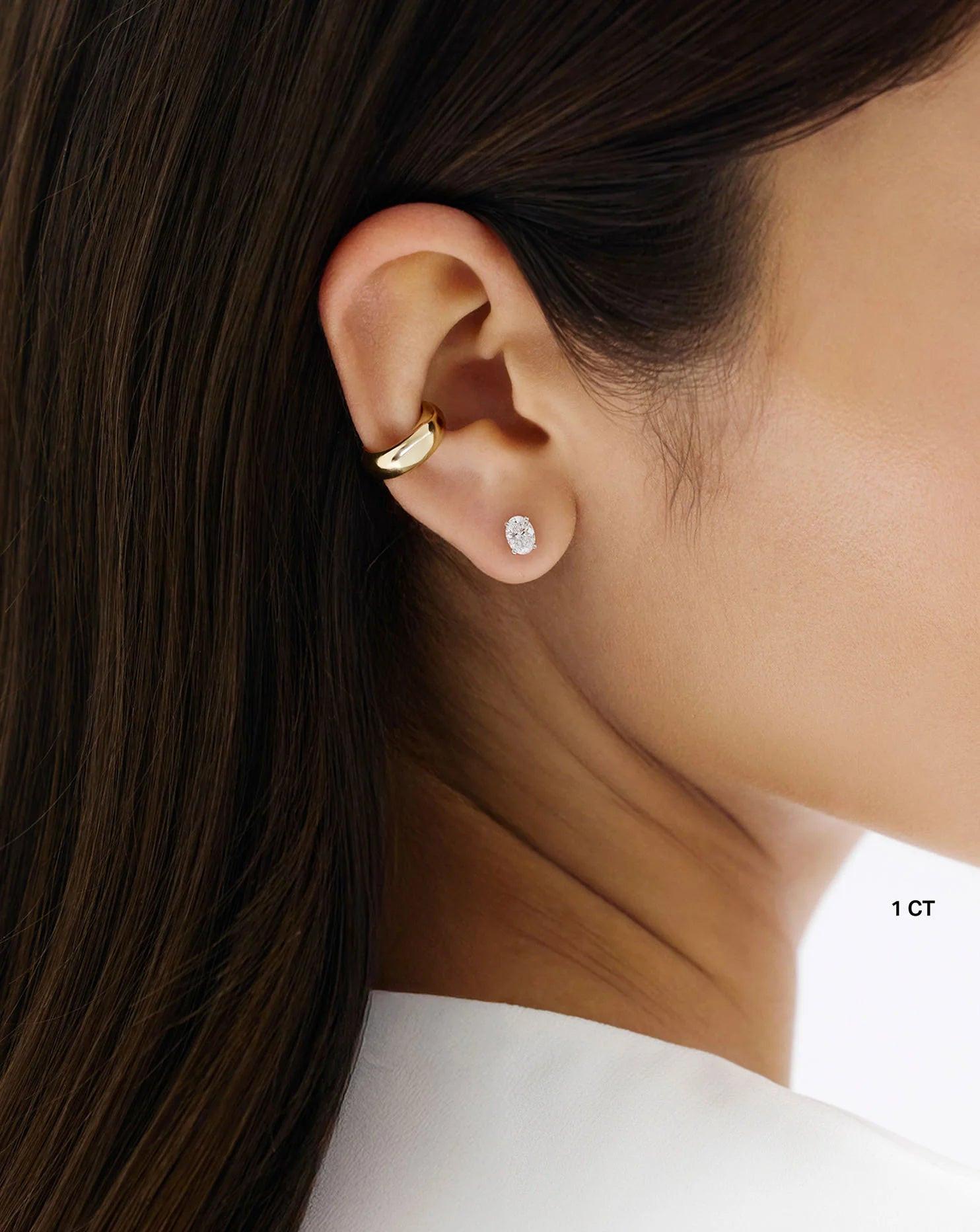 Stunning Oval Lab Diamond Studs - Elegant Earrings for Every Occasion.