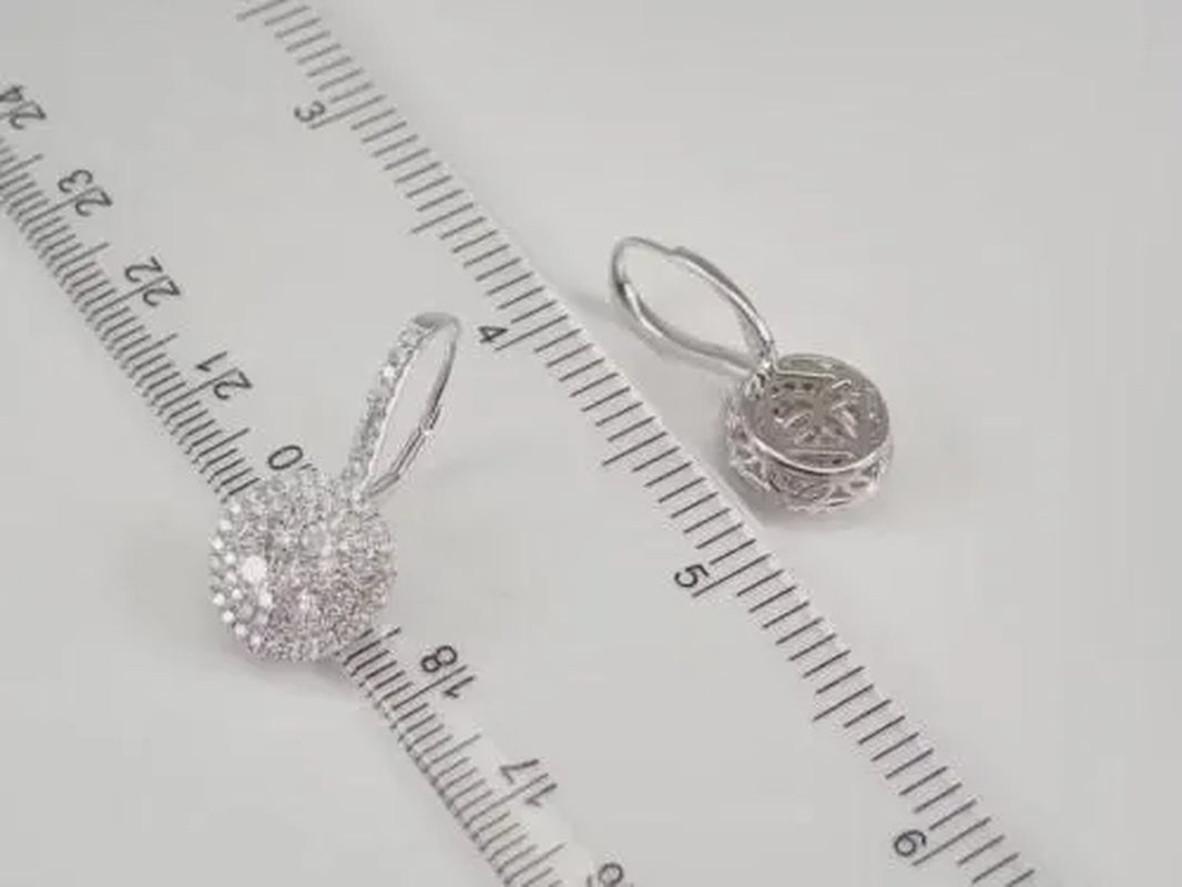2Ct Lab Created Diamond round Drop & Dangle Earrings 14K White Gold Plated
