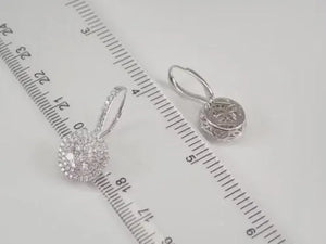 2Ct Lab Created Diamond round Drop & Dangle Earrings 14K White Gold Plated