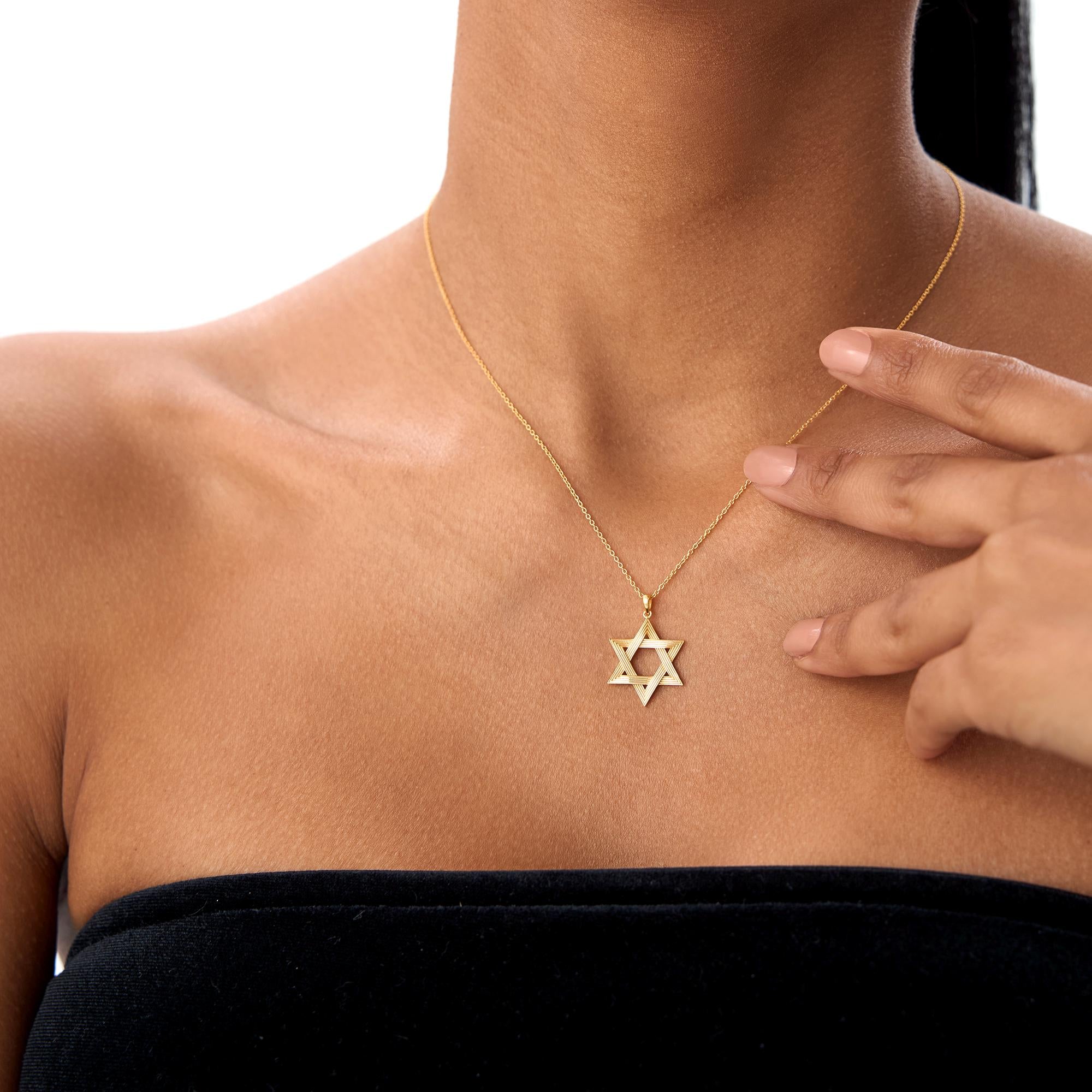 Star of David, 14K Solid Gold 18MM Star of David Pendant Religious Jewelry, Star of David Pendant, Meaningful Gift, Bat Mitzvah