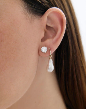 Stunning Pearl Huggie Charm Earrings - Elevate Your Style!.