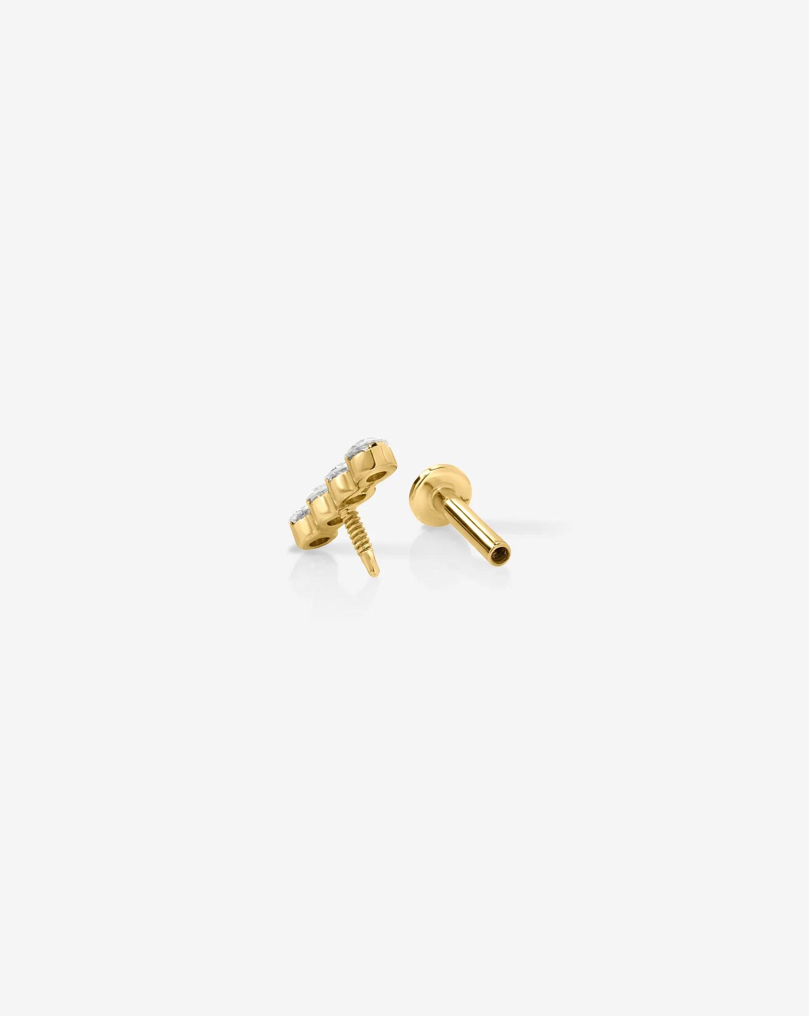 Exquisite Lab Diamond Row Flatback Earrings - Timeless Elegance!.