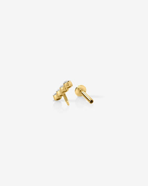 Exquisite Lab Diamond Row Flatback Earrings - Timeless Elegance!.
