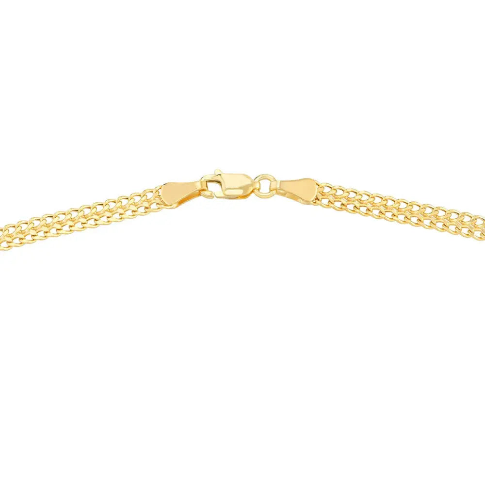 4.3Mm Diamond Cut Curb Bismark Chain Anklet Real 14K Yellow Gold 10"