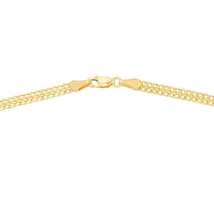 4.3Mm Diamond Cut Curb Bismark Chain Anklet Real 14K Yellow Gold 10"