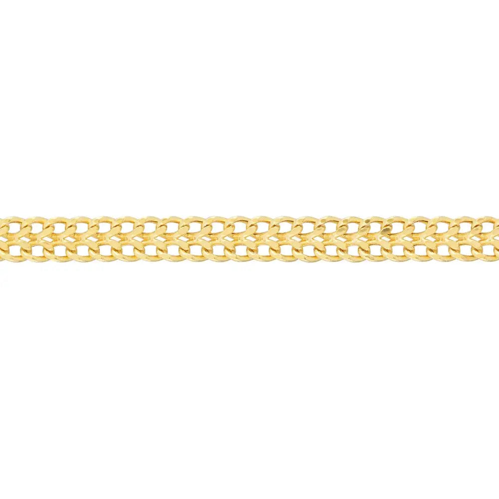 4.3Mm Diamond Cut Curb Bismark Chain Anklet Real 14K Yellow Gold 10"