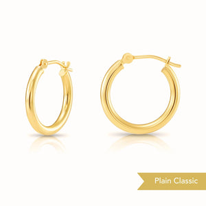 14K Gold Hoop Earrings, Diamond-Cut Fancy Hoop Earrings, Handmade & Designed by TILO Jewelry, Made in New York City
