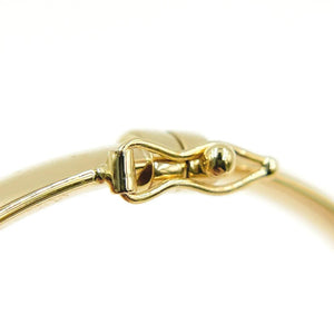 Elegant 14K Solid Gold Hinged Bangle Bracelet - 7 Inch Hollow Smooth Stackable Design.