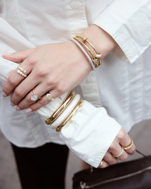 Radiant Gold Eternity Bead Necklace.