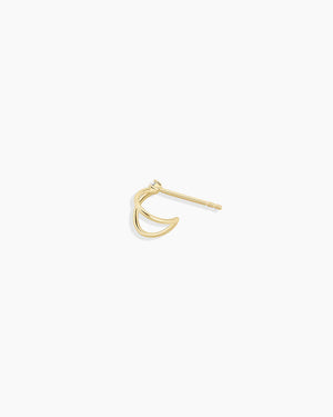 14K Diamond Solitaire Split Single Huggie