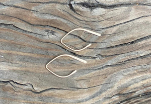 Dazzling 14K Gold Wishbone Open Hoop Earrings - Minimalist 1 Inch Threader Design.