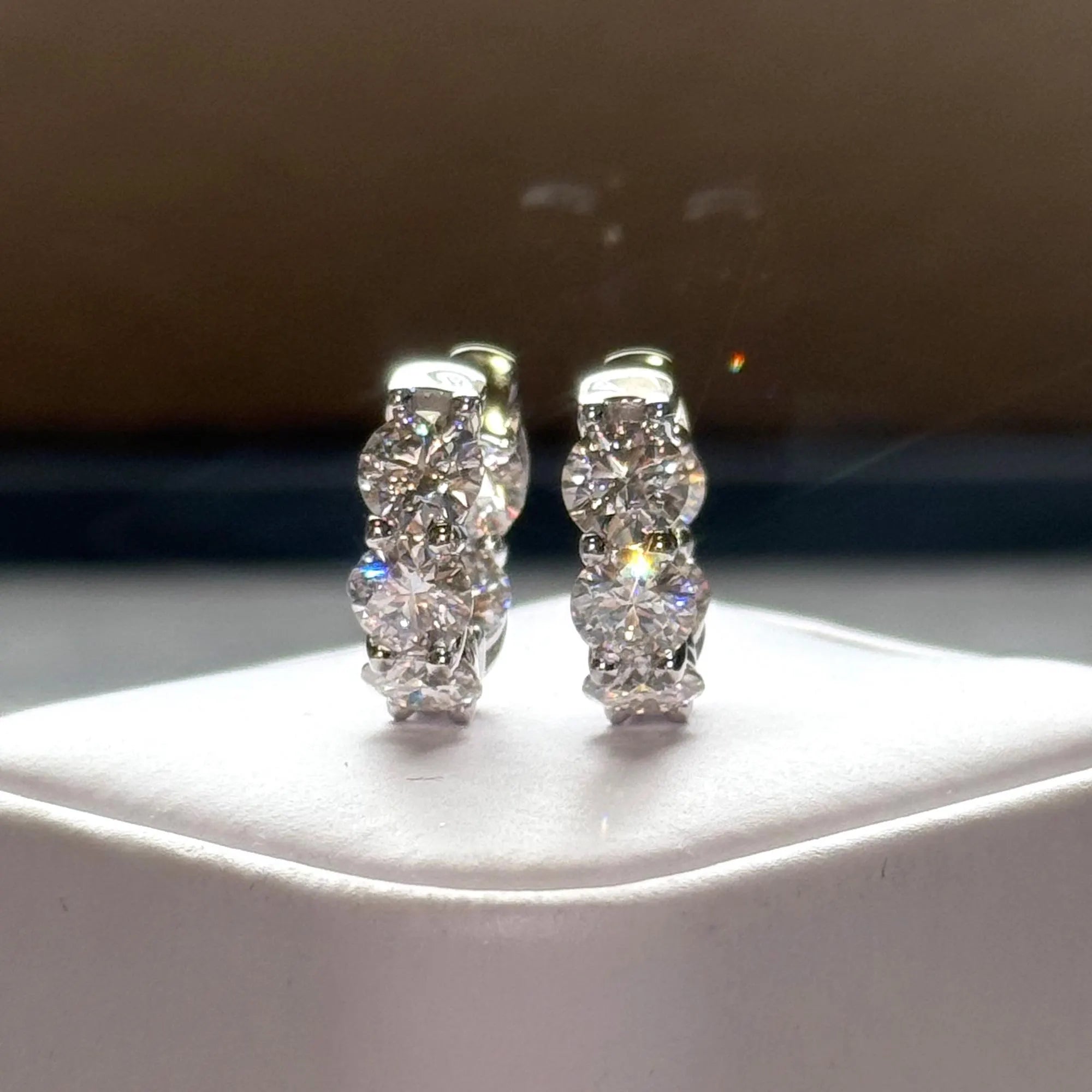 8.00 Carat Oversized Certified VVS1 Clarity Moissanite Hoop Earrings Huggies
