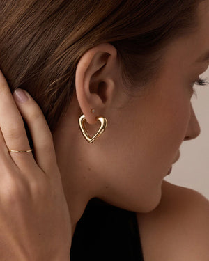 Amour Heart Hoops NikNenz™ Premium Gold & Diamonds