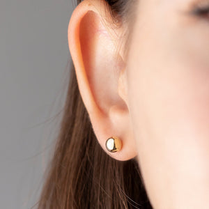 14K Real Gold High Polished Stud Earrings with Push Back Closure | Sizes: 5Mm, 6Mm, 7Mm, 10Mm | High Quality Ball Studs