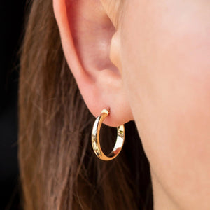 Bold 14K Solid Gold Hoop Earrings - Classic 3.10mm Thick Design.