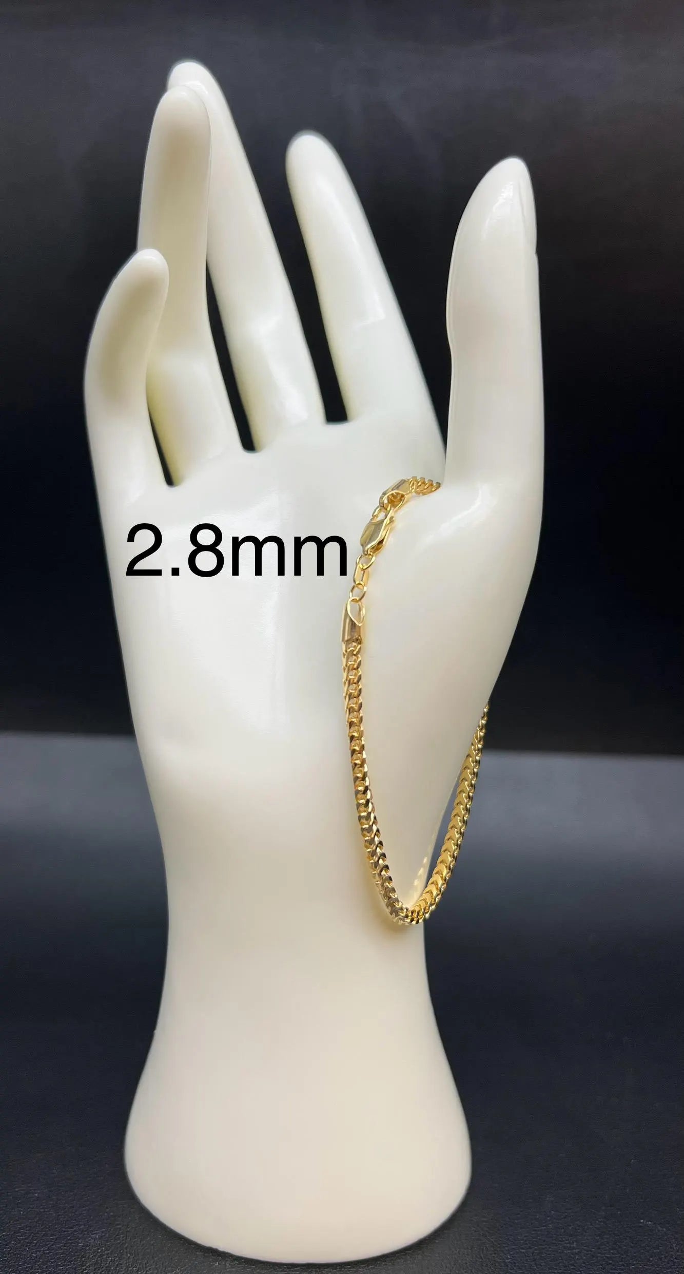 10K SOLID Gold Franco Chain Bracelet, 10K Gold Bracelet,Women Men,2Mm 2.8Mm 10K Gold Chain,Heavy Real Gold 10K Bracelet, Men and Women