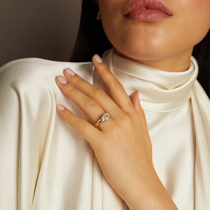 2Ct Oval Lab Grown Diamond Floating Signet Ring NikNenz™ Premium Gold & Diamonds